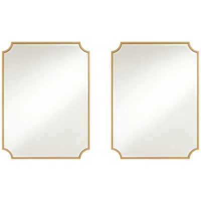 Noble Park Jacinda 40" X 30" Cut Edge Gold Wall Mirror Set Of 2
