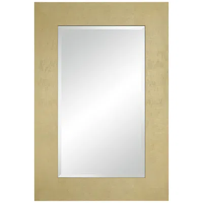 Noble Park Jeneva Shiny Gold Leaf 27" X 40" Rectangular Wall Mirror