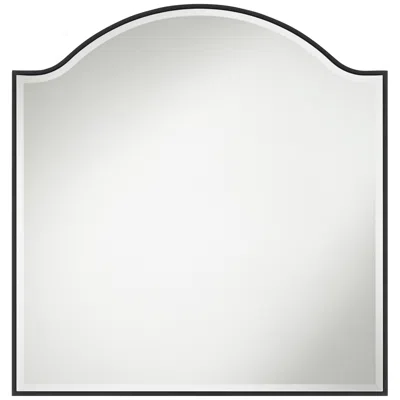 Noble Park Zoey Matte Black 31 1/2" X 33" Arch Top Square Wall Mirror