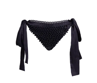 Noblesse Oblige Women's Black Bow Bottom With Beads