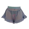 Noblesse Oblige Women's Blue Chiffon Unicorn Elastic Shorts