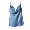 Noblesse Oblige Women's Blue Duck Egg Cowl Neck Camisole In Blue