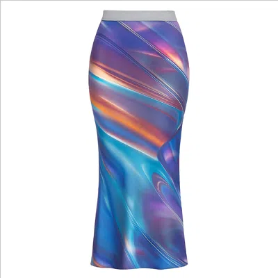 Noblesse Oblige Women's Pride Holographic Rainbow Mesh Skirt