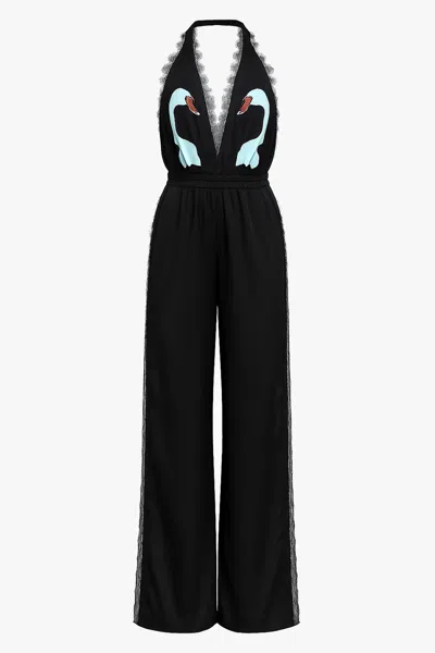 Noblesse Oblige Women's Swan Romper Black