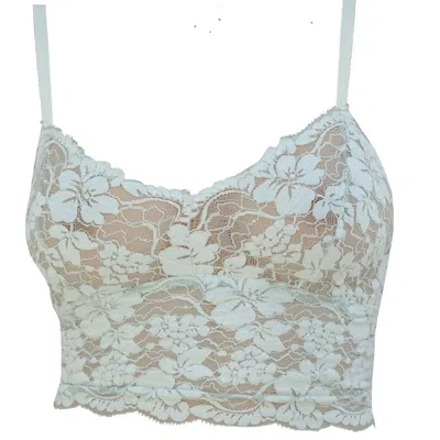 Noblesse Oblige Women's Two Tone High Apex Flock Effect Bralette In White