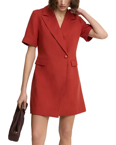 Nobody's Child Asymmetric Tailored Mini Dress In Burgundy
