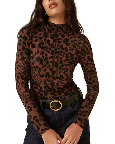 Nobody's Child Exposed Seam High Neck Top In Brown