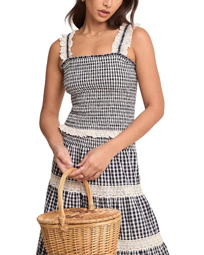 Nobody's Child Gingham Lace Top In Multi