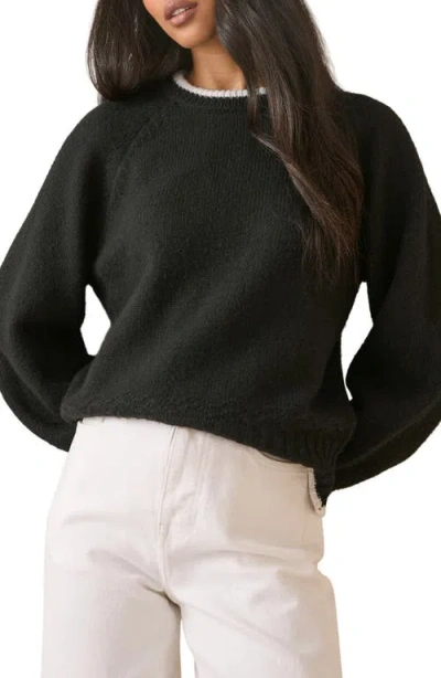 Nobody's Child Bow Back Sweater In Black