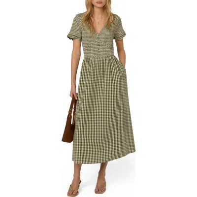 Nobody's Child Eliza Check Midi Dress In Blue