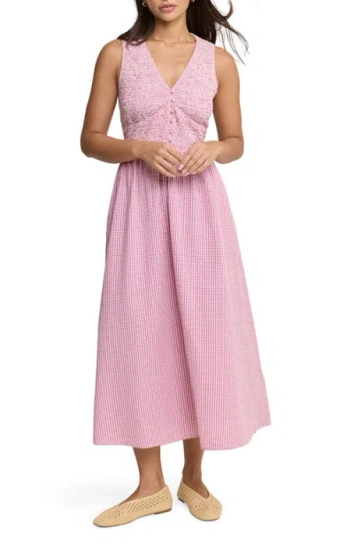 Nobody's Child Eliza Check Print Sleeveless Dress In Pink