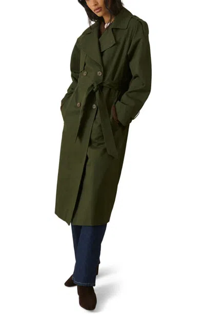 Nobody's Child Ericana Cotton Trench Coat In Green