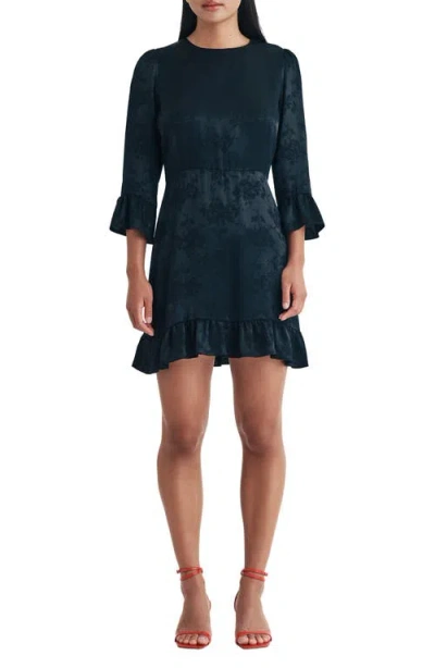 Nobody's Child Fleur Floral Satin Minidress In Black