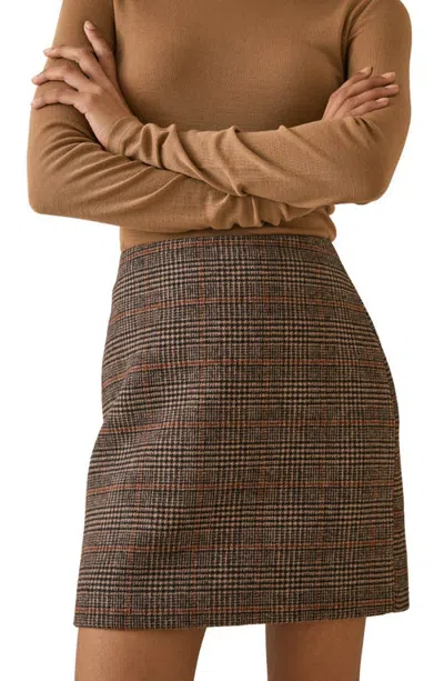 Nobody's Child Heritage Check Pelmet Skirt In Brown