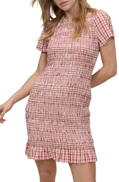 Nobody's Child Martha Gingham Smocked Cotton Minidress In Pink