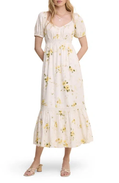 Nobody's Child Maryam Floral Midi Dress In Neutral