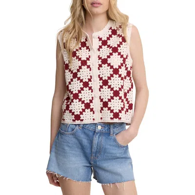 Nobody's Child Open Knit Sleeveless Cardigan In Multi