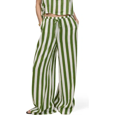 Nobody's Child Reese Linen Blend Drawstring Pants In Green