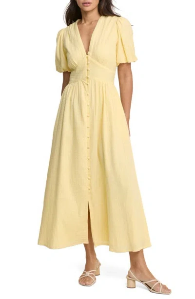 Nobody's Child Starlight Cotton Midi Dress In Yellow