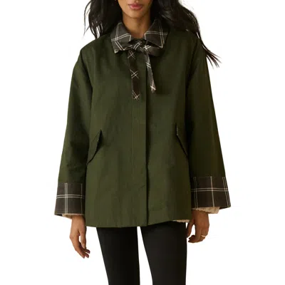 Nobody's Child Tartan Trim Country Jacket In Green