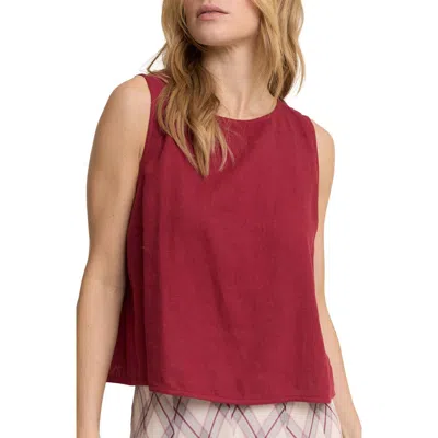 Nobody's Child Tulip Back Sleeveless Top In Burgundy