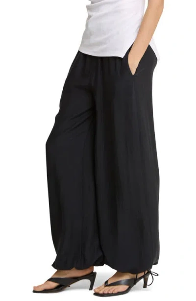 Nobody's Child Violet Cuffed Wide Leg Trousers In Black