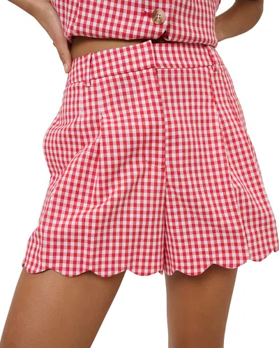 Nobody's Child Scallop Tailored Shorts In Red