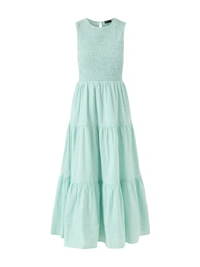 Nobody's Child Sleeveless Charlie Gingham Midaxi Dress Blue In Green