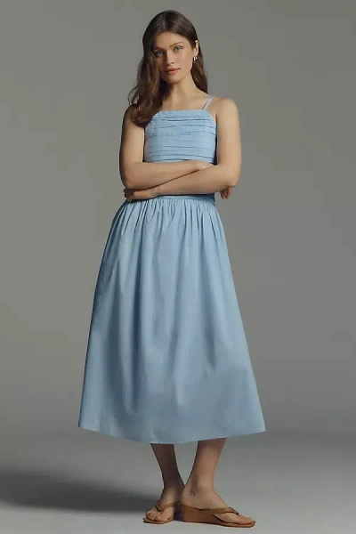 Nobody's Child Talia Sleeveless Square-neck Midi Dress In Blue