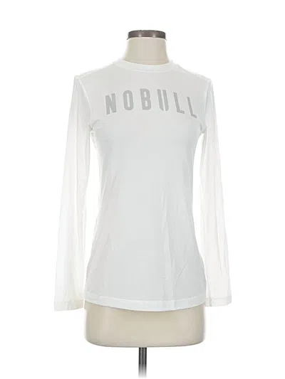 Pre-owned Nobull Long Sleeve T-shirt In White
