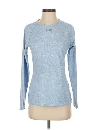 Pre-owned Nobull Long Sleeve Top Blue Crew Neck Tops