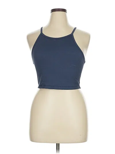 Pre-owned Nobull Tank Top Blue Halter Neckline Tops