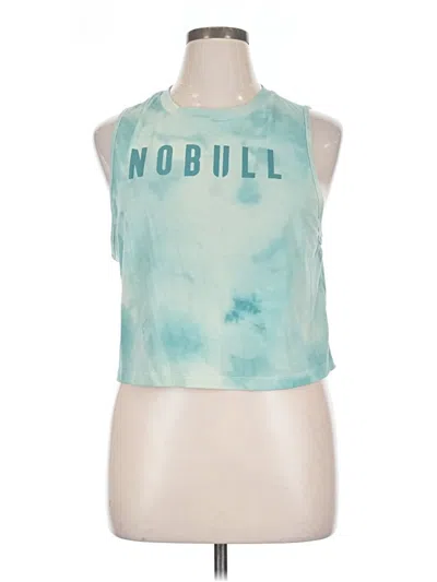 Pre-owned Nobull Tank Top Teal Halter Neckline Tops