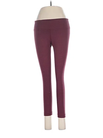 Pre-owned Nobull Yoga Pants In Burgundy