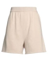 Nocold Woman Shorts & Bermuda Shorts Beige Size M Polyacrylic, Mohair Wool, Nas In Beige