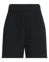 Nocold Woman Shorts & Bermuda Shorts Black Size M Polyacrylic, Mohair Wool, Nas