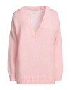 Nocold Woman Sweater Pink Size L Polyacrylic, Polyamide, Mohair Wool, Alpaca Wool In Pink