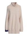 Nocold Woman Turtleneck Beige Size S Merino Wool, Viscose, Polyamide, Cashmere In Sand