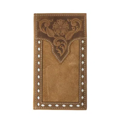 Nocona Belt Co. Men's Buck Laced Leather Wallet In Tan In Multi
