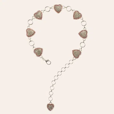 Nocona Girl's Heart Pink Rhinestone Concho Belt
