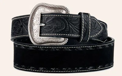 Nocona Men's Leather Black Roughout Western Belt