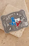 Nocona Silver Rectangle Texas Flag Belt Buckle In Multi