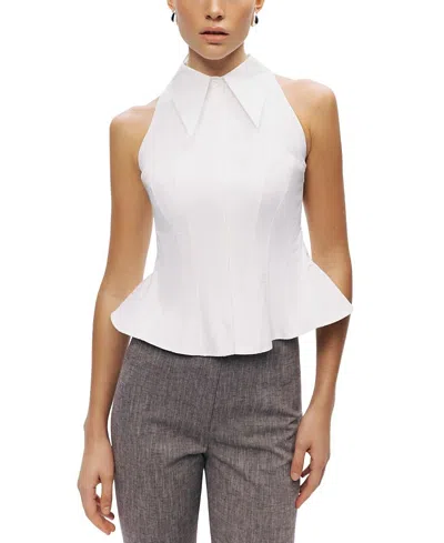 Nocturne Sleeveless Sculpted Shirt In White