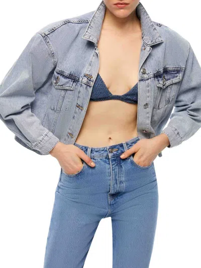 Nocturne 22 Women's Cropped Denim Jacket In Blue