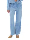 Nocturne 22 Women's High Rise Pleated Wide Leg Jeans In Ice Blue