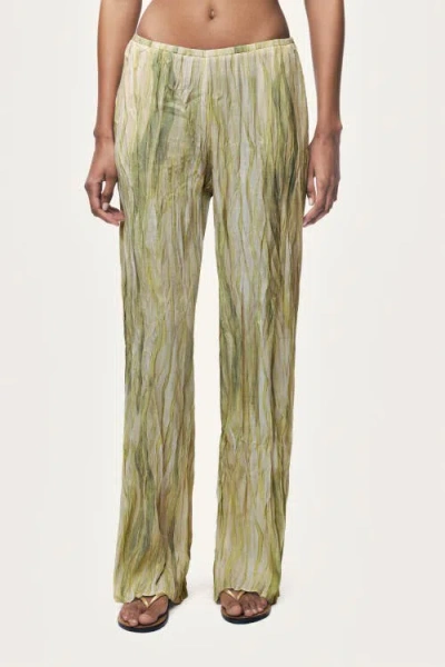 Nocturne Abstract Print Straight Leg Trousers In Green