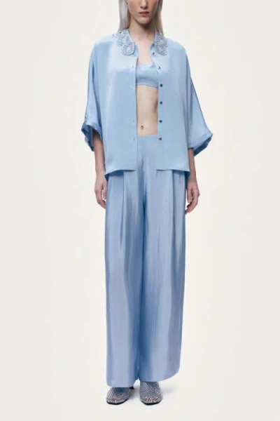 Nocturne Accessory Collar Detail Shirt In Blue