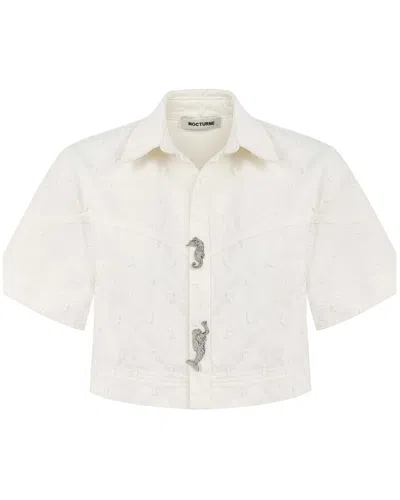Nocturne Accessory Designed Denim Jacket In White