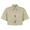 Nocturne Accessory Designed Denim Jacket In Khaki