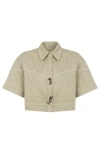 Nocturne Accessory Designed Denim Jacket In Khaki
